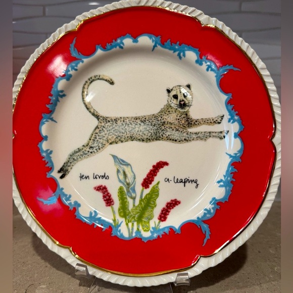 Lou Rota 12 days of Christmas Plate ( 11 penguins piping ) - Picture 4 of 17
